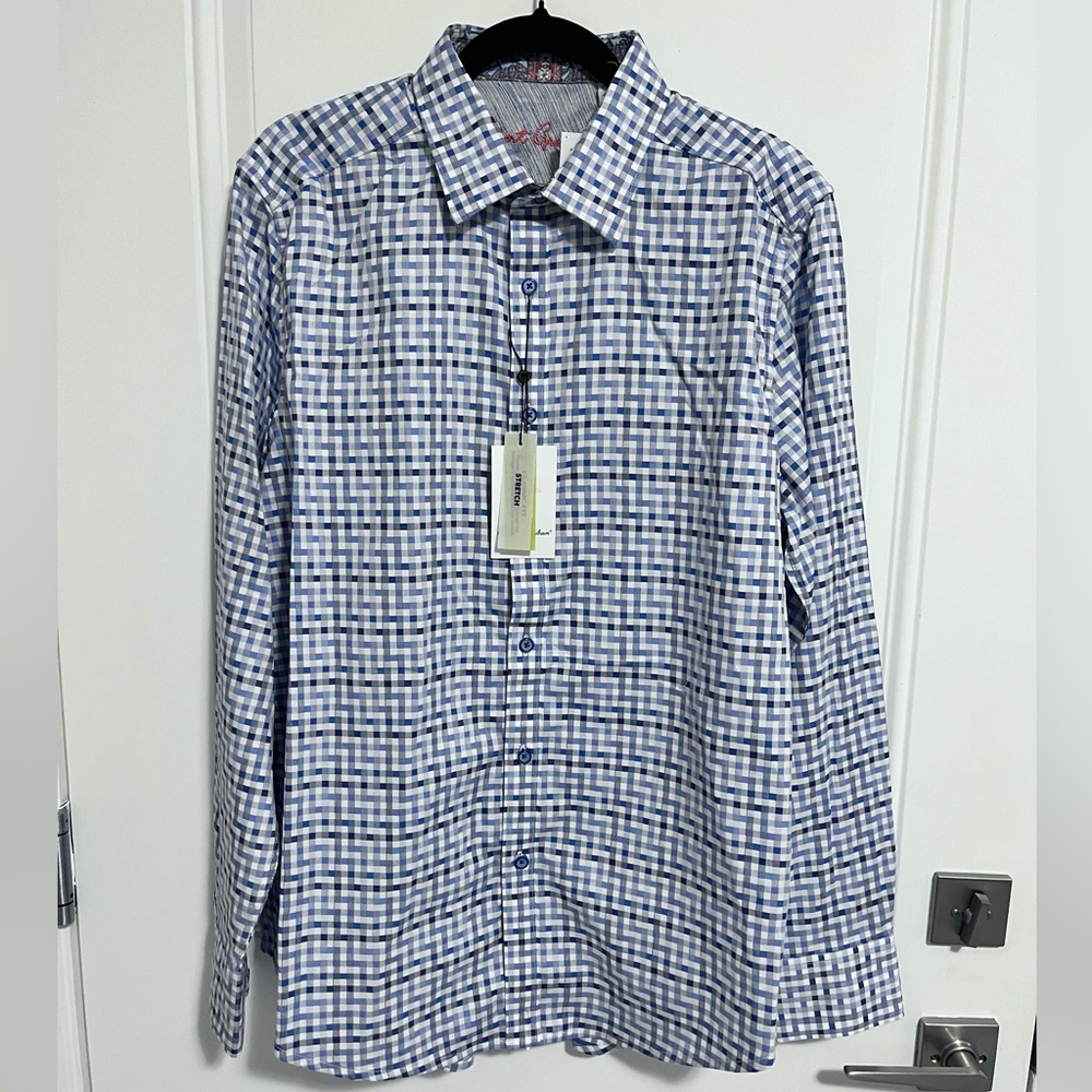 NWT - Robert Graham Men’s Woven Dress Shirt - Size L